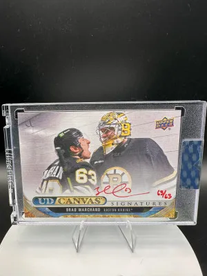2024-25 Upper Deck Clear Cut Brad Marchand UD Canvas Signatures Auto /63 #CS-BM front